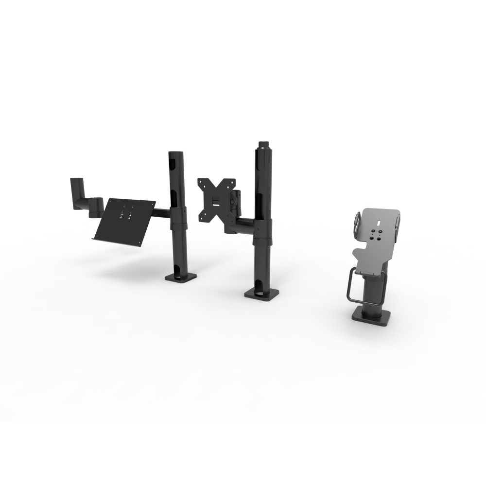 SAPP Retail Retail Fixtures Backed by 35 Years of SAPP Engineering Sappr Counter Top Mount With Keyboard Holder, Vesa Bracket, Pos Holder, Short Arm Module
