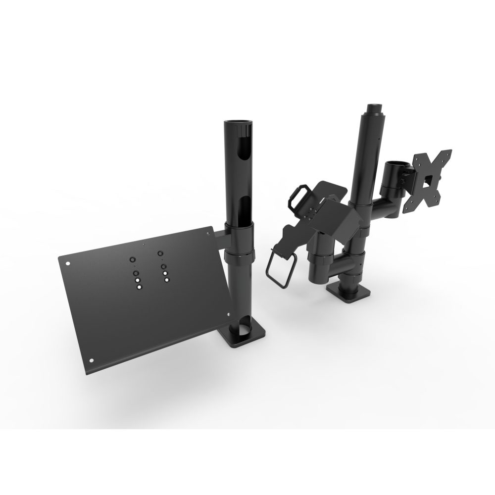 SAPP Retail Retail Fixtures Backed by 35 Years of SAPP Engineering Sappr Counter Top Mount With Keyboard Holder, Vesa Bracket, Pos Holder And Scanner Cover Module