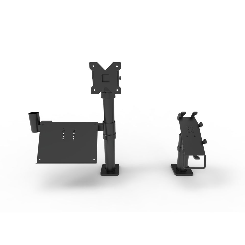 SAPP Retail Retail Fixtures Backed by 35 Years of SAPP Engineering Sappr Counter Top Mount With Pos And Handle, Vesa Bracket And Keyboard Holder Module